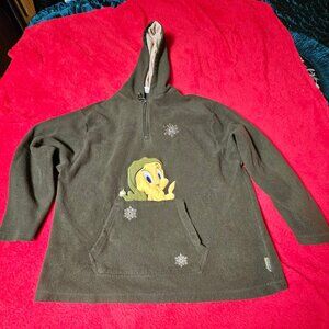 VTG Looney Tunes Tweety Bird Fleece Hoodie XL Hooded with Pockets
